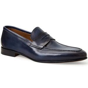 Bruno Magli Men’s Italian Leather Manfredo Loafers Navy Blue Sz 11 D NIB $395